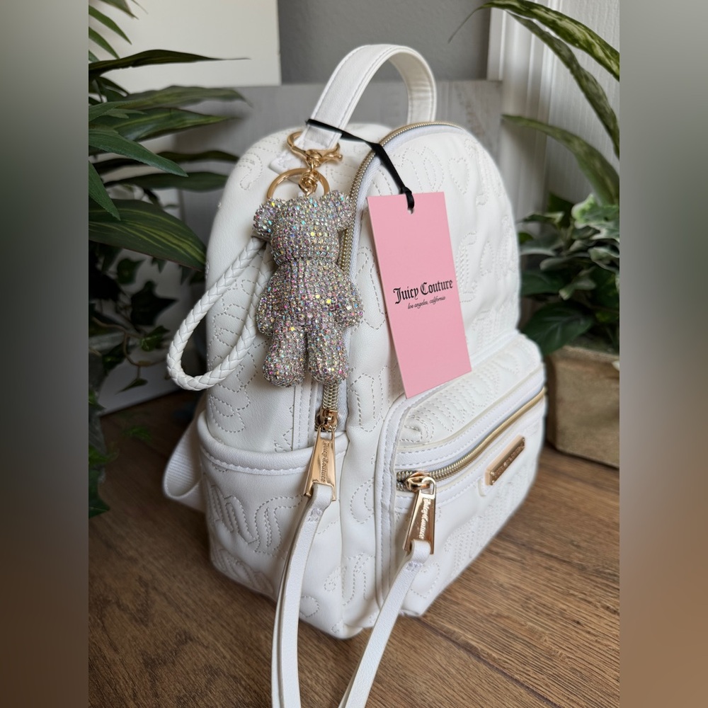 Juicy Couture Rosie Vegan Leather Angel White & Gold Mini Backpack - Picture 11 of 11